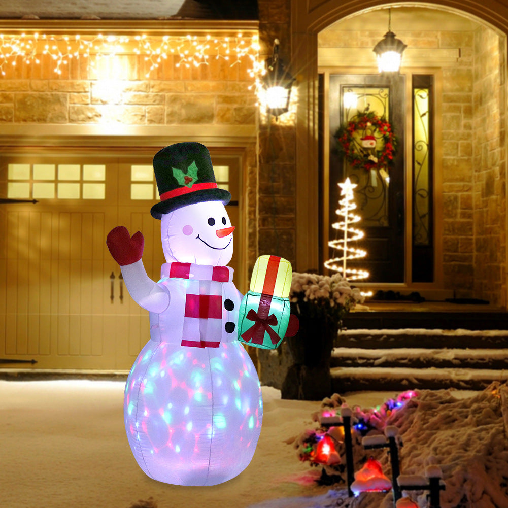 Christmas LED Lights Glowing Santa Tree Snowman Inflatable Doll Outdoor