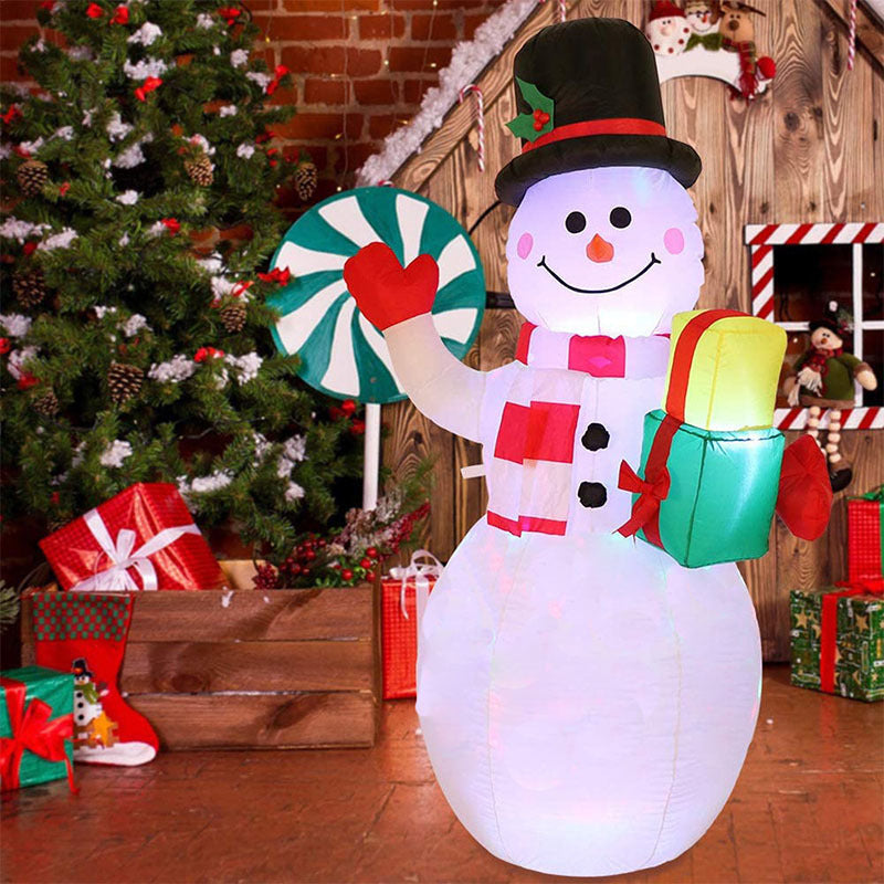 Christmas LED Lights Glowing Santa Tree Snowman Inflatable Doll Outdoor