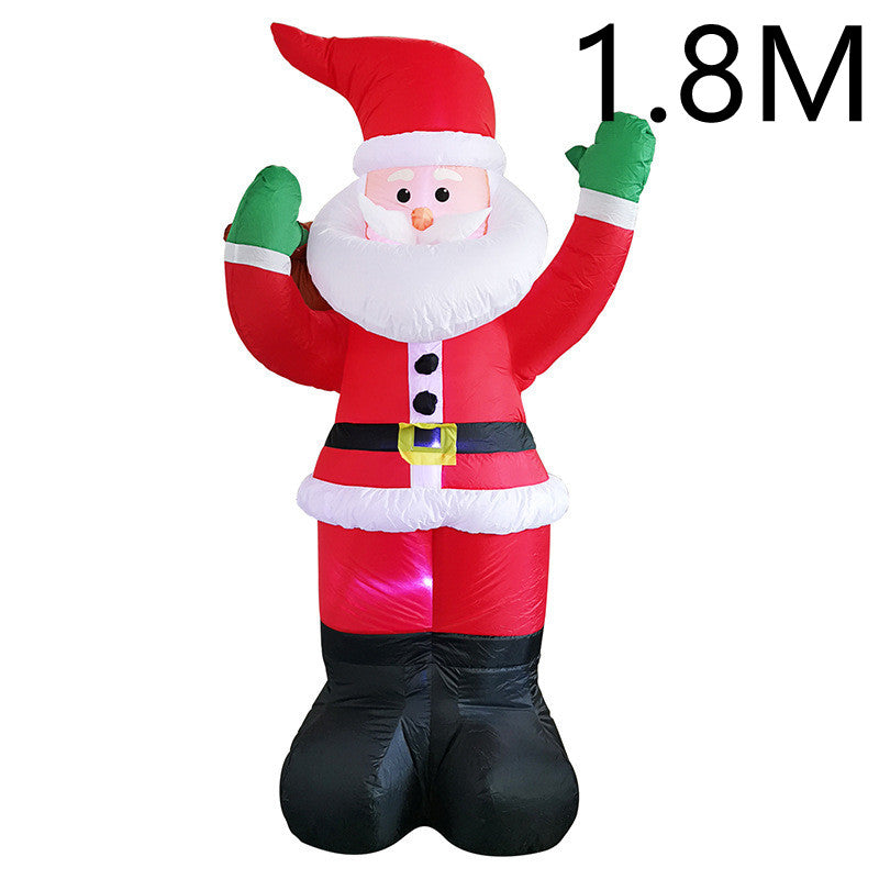 Christmas LED Lights Glowing Santa Tree Snowman Inflatable Doll Outdoor