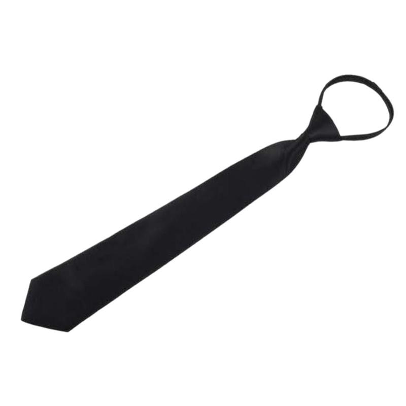 Black Clip On Tie Security Ties For Men Women Doorman Steward Matte Black Necktie Black Funeral Tie Clothing Accessories