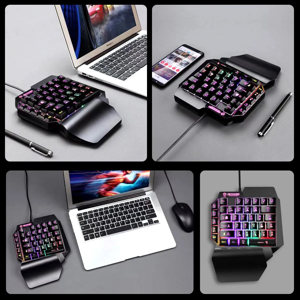 SeynLi RGB Keyboard And Mouse Set One-Handed Gaming Keyboard Mouse