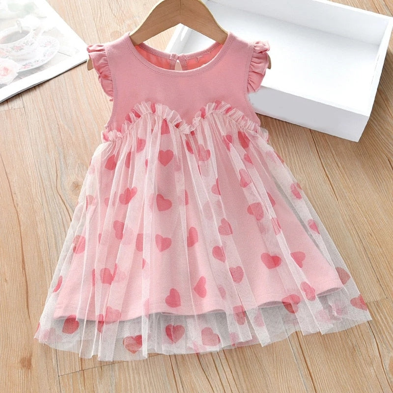 Humor Bear Summer Girl Dresses Soild Dresses Princess Girls Clothes Party Children Clothing Toddler Baby Kids Dresses