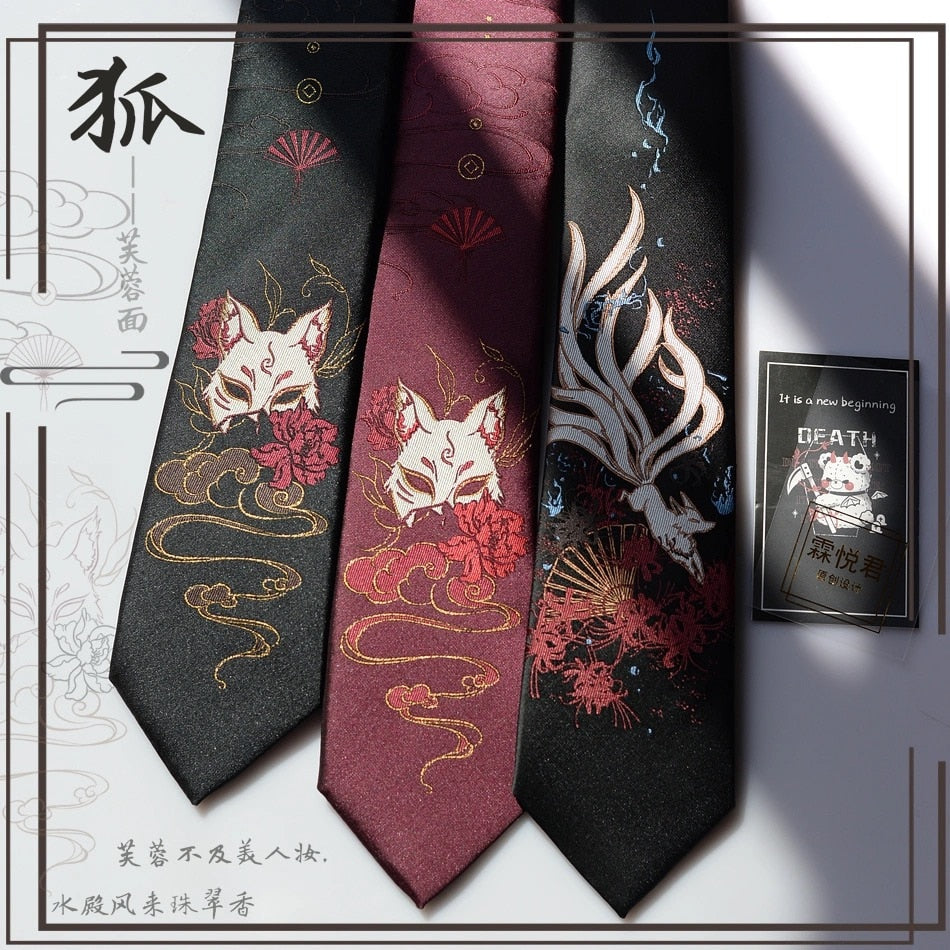 Anime Fox Tie Neck Cosplay JK Clothing Men Women Kawaii Accessories Props