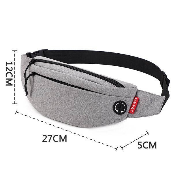 TINYAT Men Waist Bag Pack Purse Casual Large Phone Belt Bag Pouch Women&#39;s Canvas Travel Phone Bag Fanny Banana Bag Hip 4 Pockets