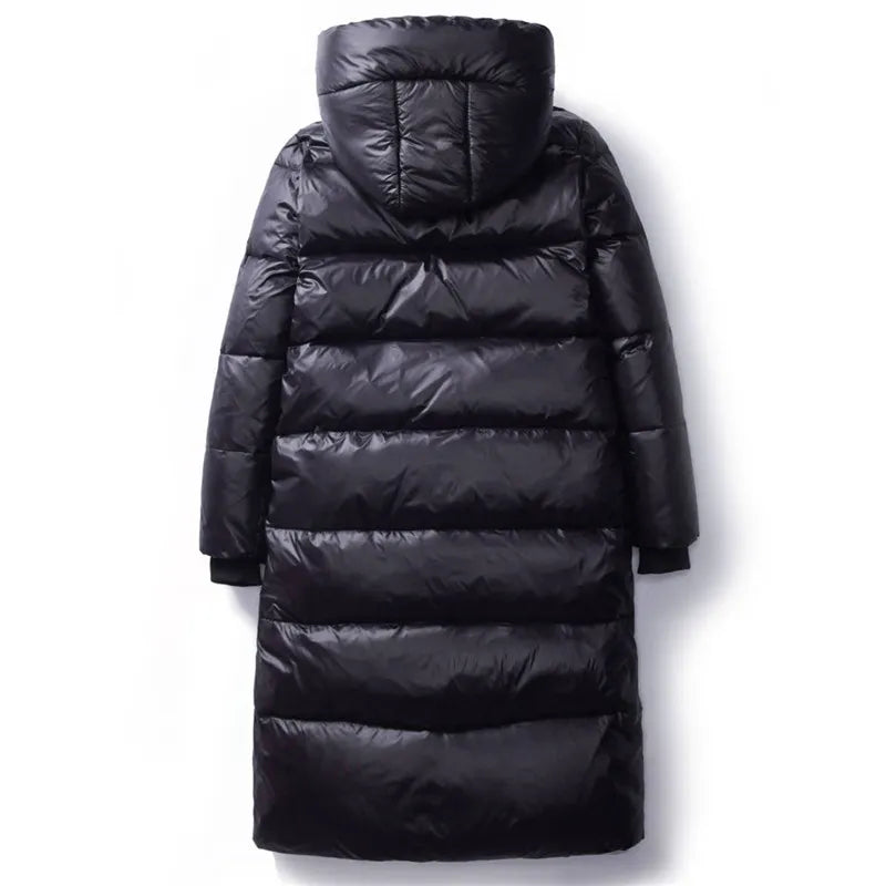 2023 New Winter Down Cotton Jackets Women's Clothing Long Parkas Slim Hooded Warm Winter Coats Female Black Overcoats V1162