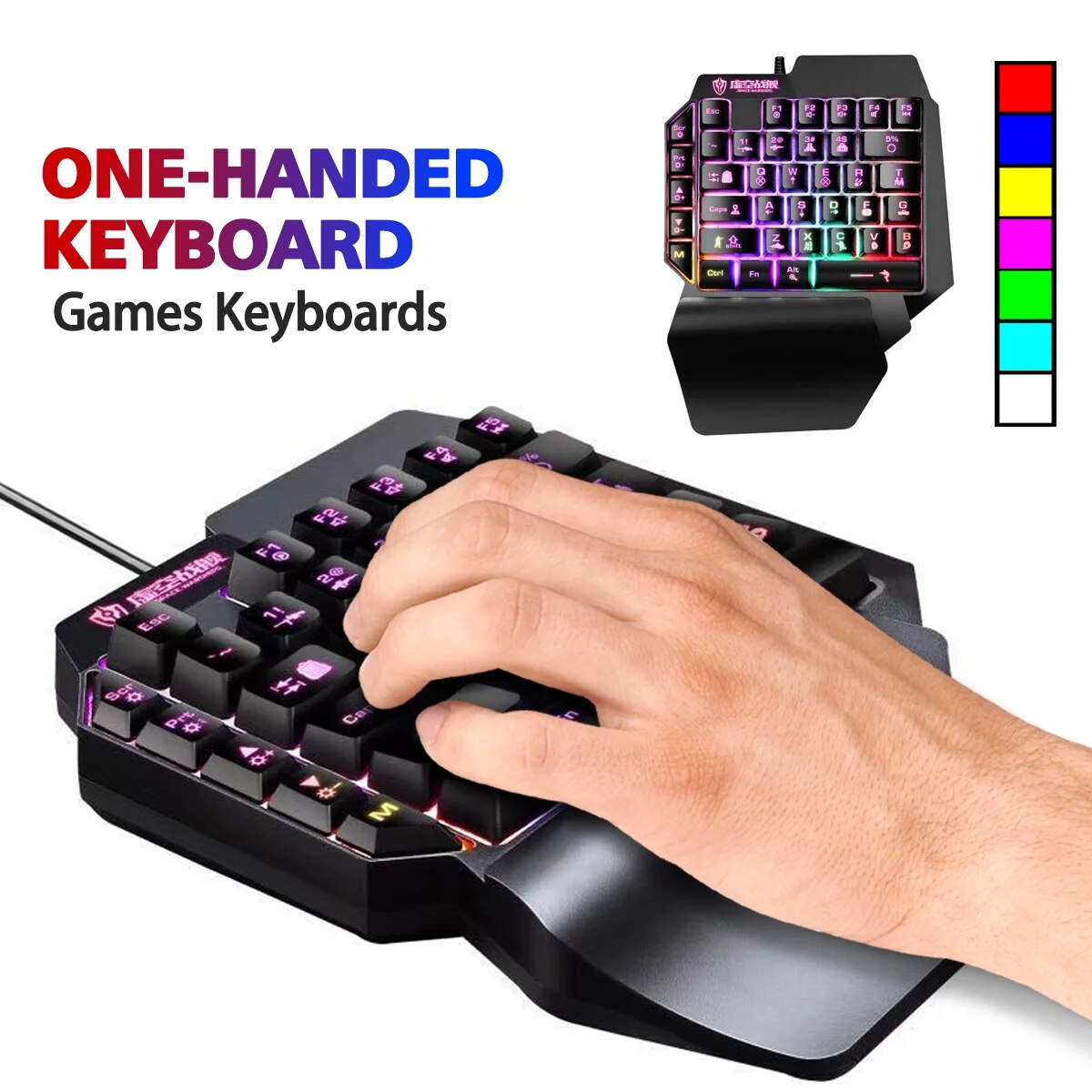 SeynLi RGB Keyboard And Mouse Set One-Handed Gaming Keyboard Mouse