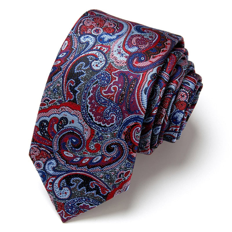 New Style Fashion Men&#39;s Tie 7.5cm Blue Necktie Green &amp; Orange Silk Gravatas For Men Paisley Floral Fit Wedding Workplace Slim