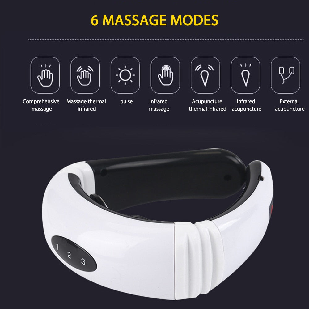 Aptoco Electric Neck Massager Pulse Back and Neck Massager Far Infrared Heating Pain Relief Tool Health Care Relaxation Machine