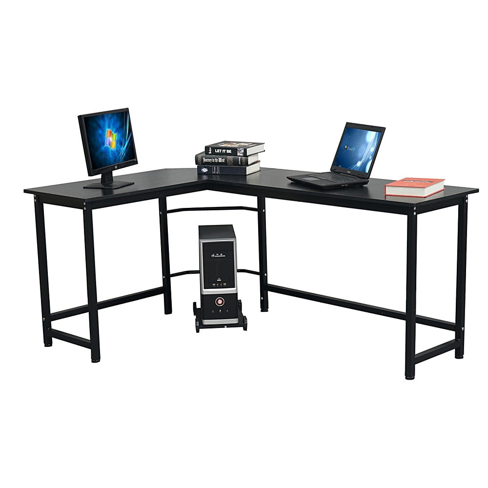 Two Colors L-ShapedL-Shaped Desktop Computer Desk  Computer Table PC Desk Rotating Corner Desk &amp; Modern Office Study Workstation
