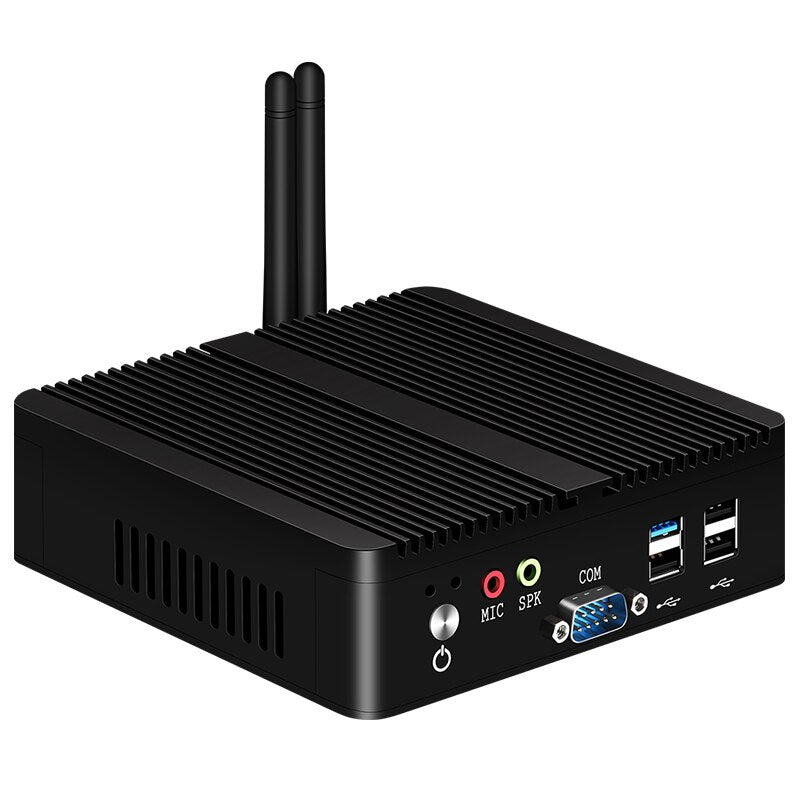 XCY Fanless Mini PC Intel Celeron J1900 Quad-Cores 2.0GHz 2x RS232 2x LAN Windows 10 Linux Embedded IoT Industrial Computer