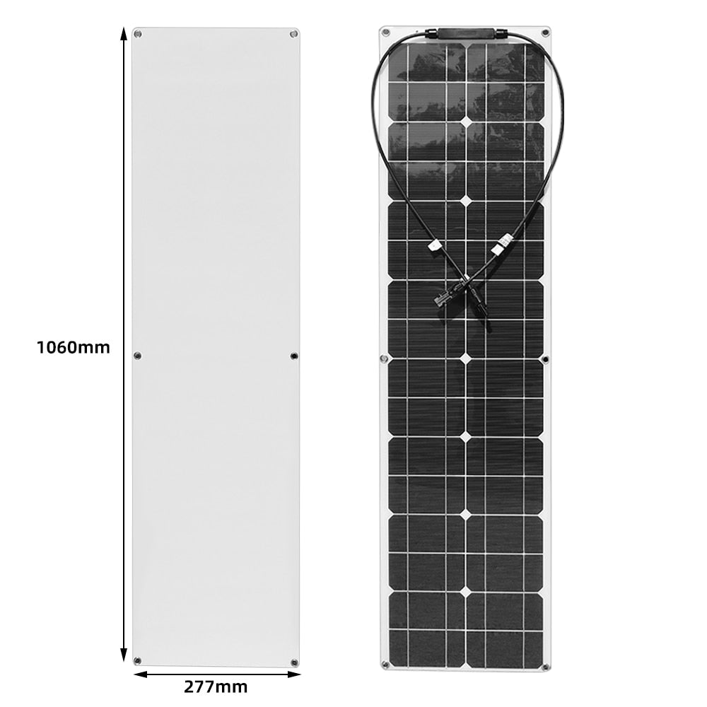 100W Flexible Solar Panel System Kit Photovoltaic Module 2pcs 50 Watt 12 Volt Solar Panels With 10A Controller PV Connector