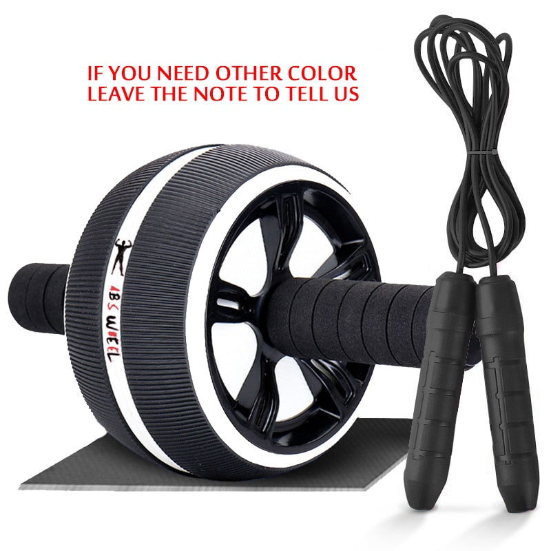 New 2 in 1 Ab Roller&amp;Jump Rope No Noise Abdominal Wheel Ab Roller with Mat For Arm Waist Leg Exercise Gym Fitness Equipment