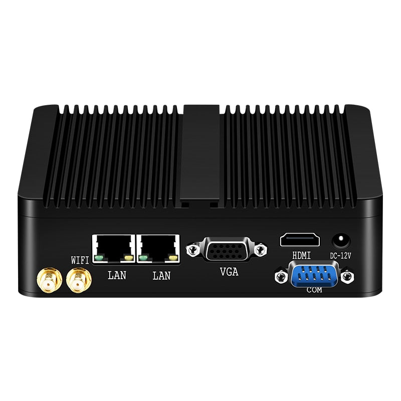 XCY Fanless Mini PC Intel Celeron J1900 Quad-Cores 2.0GHz 2x RS232 2x LAN Windows 10 Linux Embedded IoT Industrial Computer