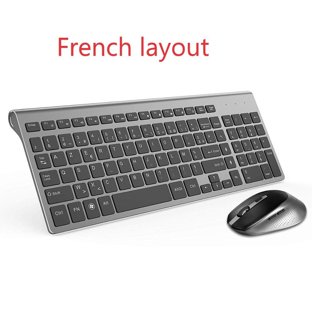 لوحة مفاتيح فرنسية ماوس لاسلكي azerty مناسبة لمشغل الكمبيوتر الشخصي IMAC TV لوحة مفاتيح فرنسية وماوس لوحة مفاتيح ألعاب لاسلكية