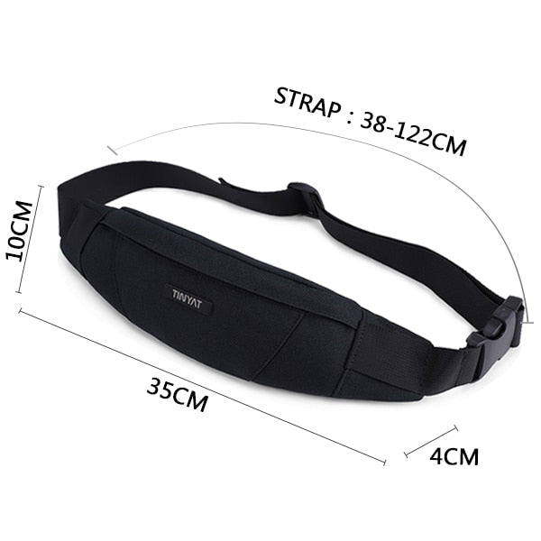 TINYAT Men Waist Bag pack Purse Waterproof Canvas Travel Phone belt bag pouch for Men Women Casual Bag for Belt Hip Pack