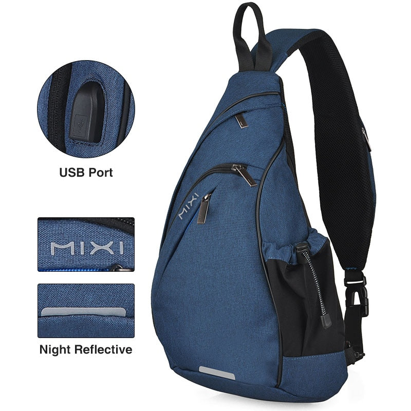 Mixi الرجال حقيبة ظهر ذات حمالة حقيبة كتف واحدة بنين طالب الحقائب المدرسية جامعة العمل السفر تنوعا 2020 موضة جديدة تصميم M5225