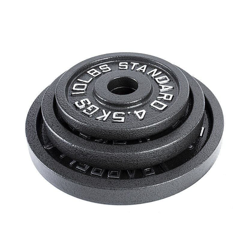 5LB iron weight plate Painted cast iron weightlifting hand grasping piece four-reinforced barbell piece