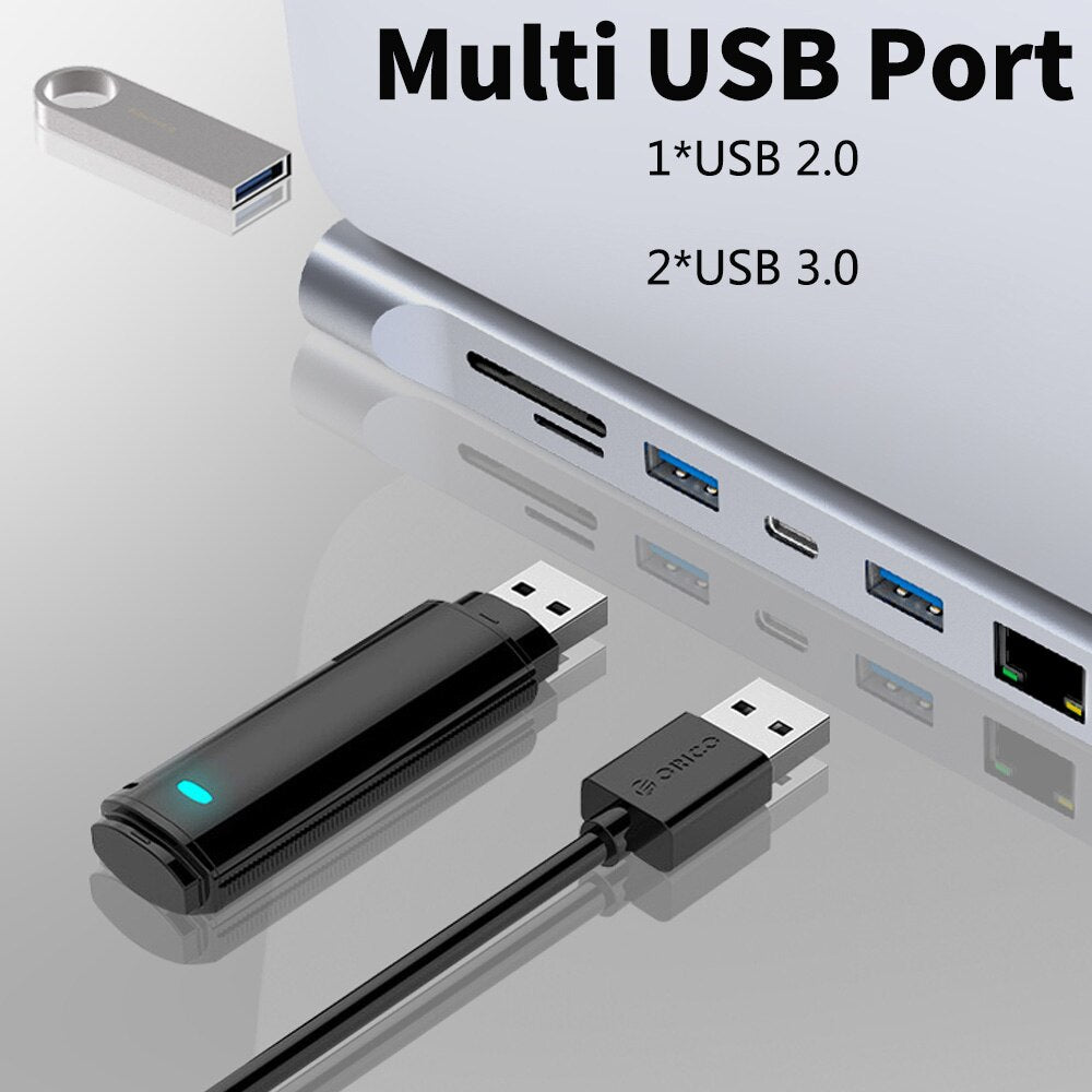 tebe MST USB C Hub Type-c to Dual HDMI-Compatible VGA Multi USB Lan Ethernet 3.5mm PD Charger SD TF Adapter For Macbook Air