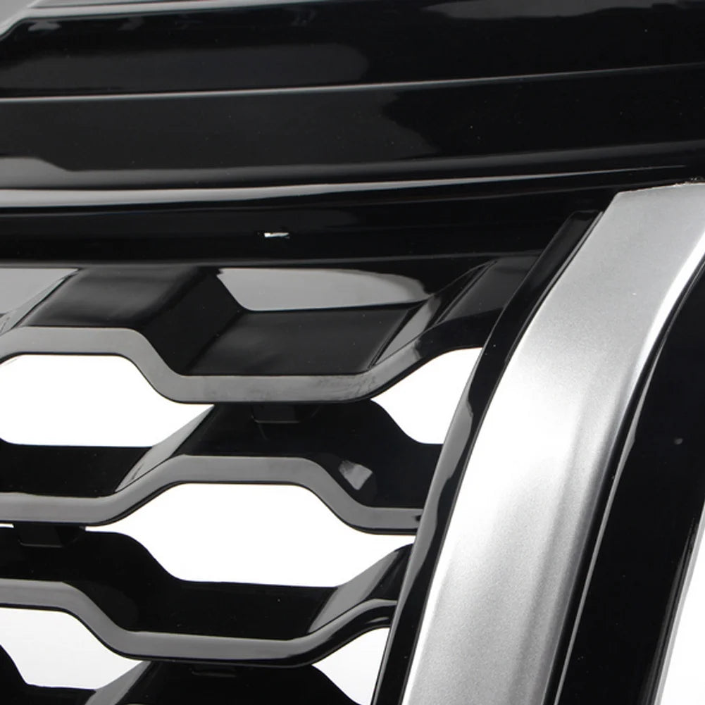 Gloss Black Car Upper Front Grille Grill w/ Logo For Land Rover Range Rover Evoque 2010 2011 2012 2013 2014 2015 2016 2017 2018