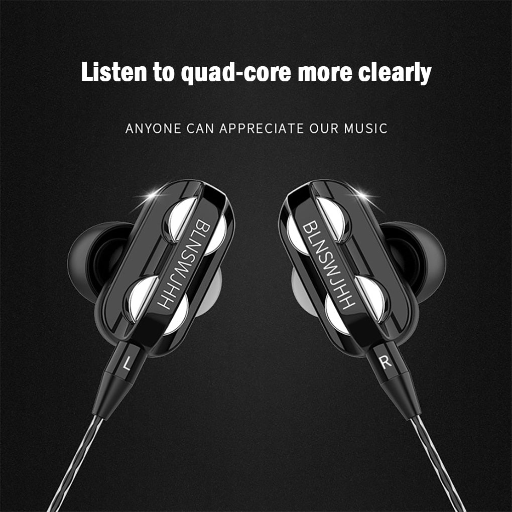 High Quality 3.5mm In Ear Earphones Wired Headset For Computer Dual Drive Stereo Sport Earbuds With Mic for iPhone for Samsung