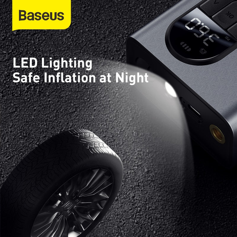 Baseus سيارة مضخة نفخ مضخة هواء كهربائية لاسلكية 150PSI منفاخ لإطارات السيارة مضخة إطار السيارة للدراجات النارية كرة السلة