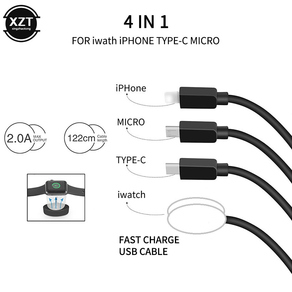 شاحن ساعة الهاتف Micro USB Type-C Android 4in1 3in1 2in1