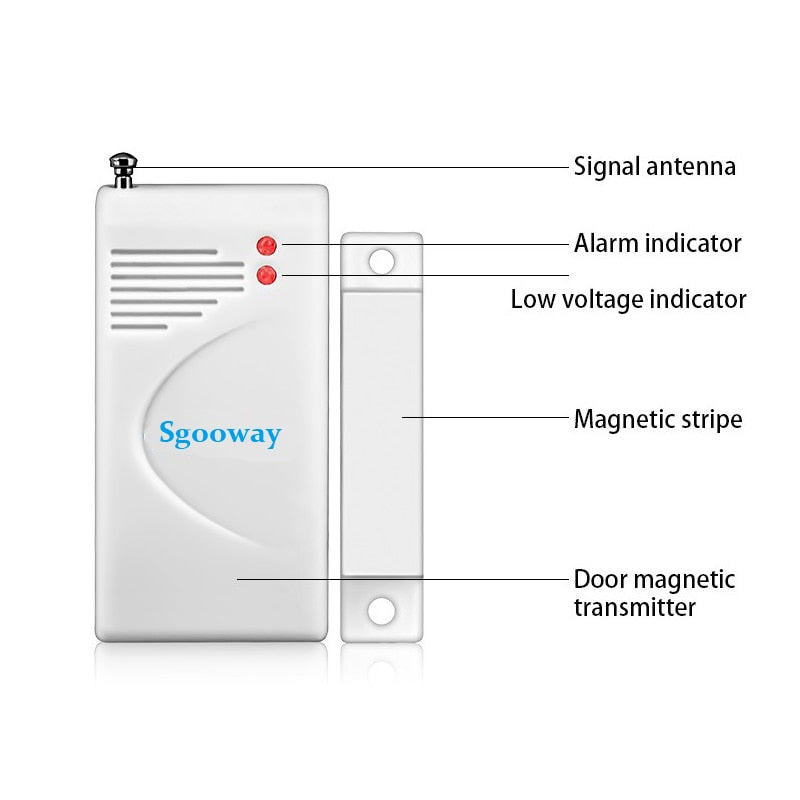 Sgooway 433MHZ Wireless door sensor Door magnetic contact detector for gsm sms WIFI alarm