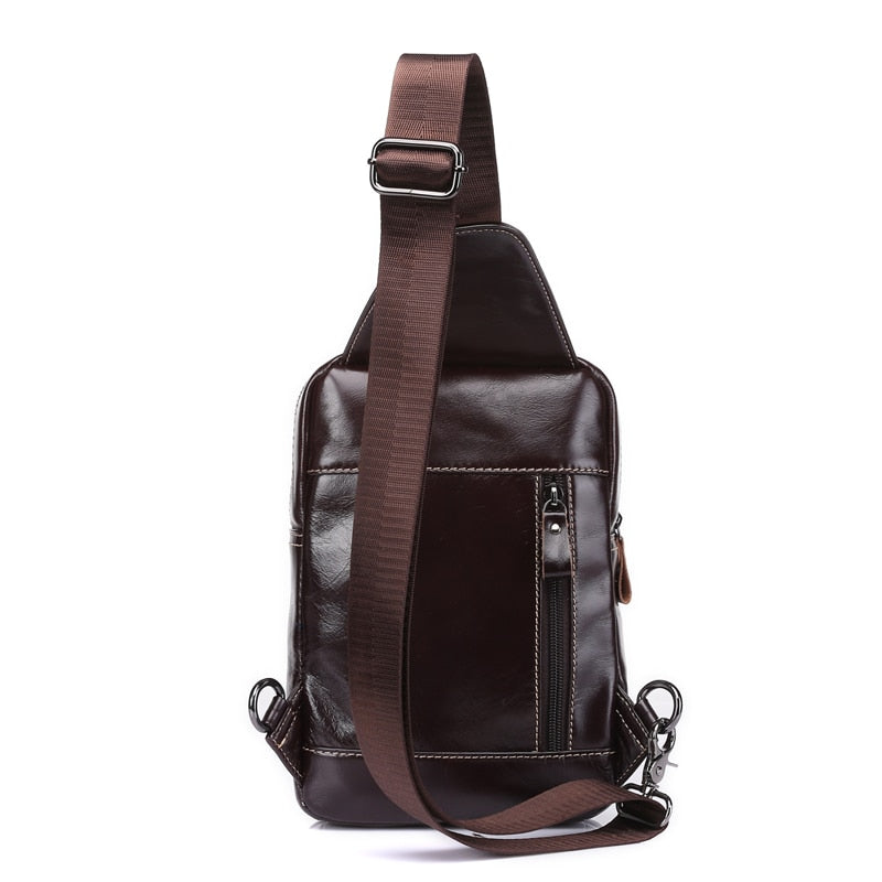 WESTAL genuine leather men&#39;s sling chest bag messenger bag men&#39;s shoulder bags travel daypack summer designer crossbody bags