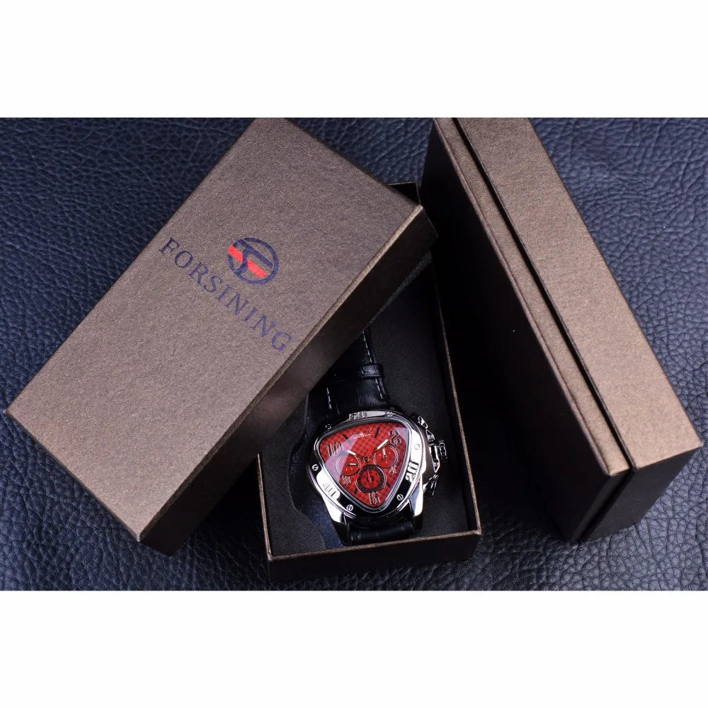 Jaragar 2016 الرياضة سباق سلسلة الأحمر الأزياء الهاتفي جلد طبيعي حزام رجالي الذكور ساعات المعصم أعلى العلامة التجارية الفاخرة ساعة أوتوماتيكية