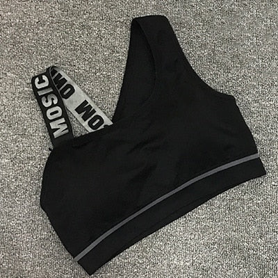 New Letter Cut Out Sports Bra Women Fitness Yoga Push up  Gym Padded Sports Top Athletic Sexy  Workout Running Clothing P165