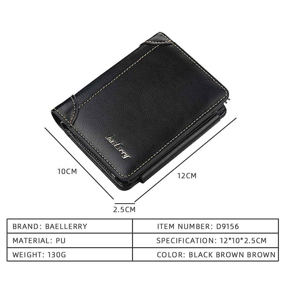 2022 New Leather Men Wallets High Quality Zipper Short Desigh Card Holder Male Purse Vintage Coin Holder Men Wallets