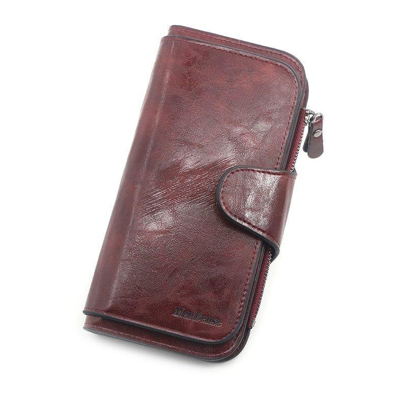 Women&#39;s wallet made of leather Wallets Three fold VINTAGE Womens purses mobile phone Purse Female Coin Purse Carteira Feminina