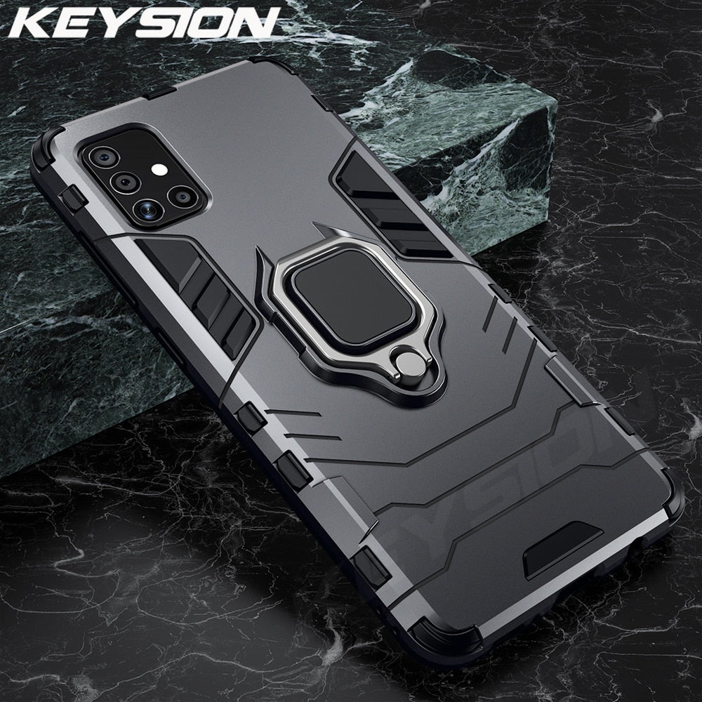 KEYSION Shockproof Case for Samsung A51 A71 A31 A52 A72 Phone Cover for Galaxy S20 S21 Ultra S10 Lite Note 10+ A50 A70 A12 A21S