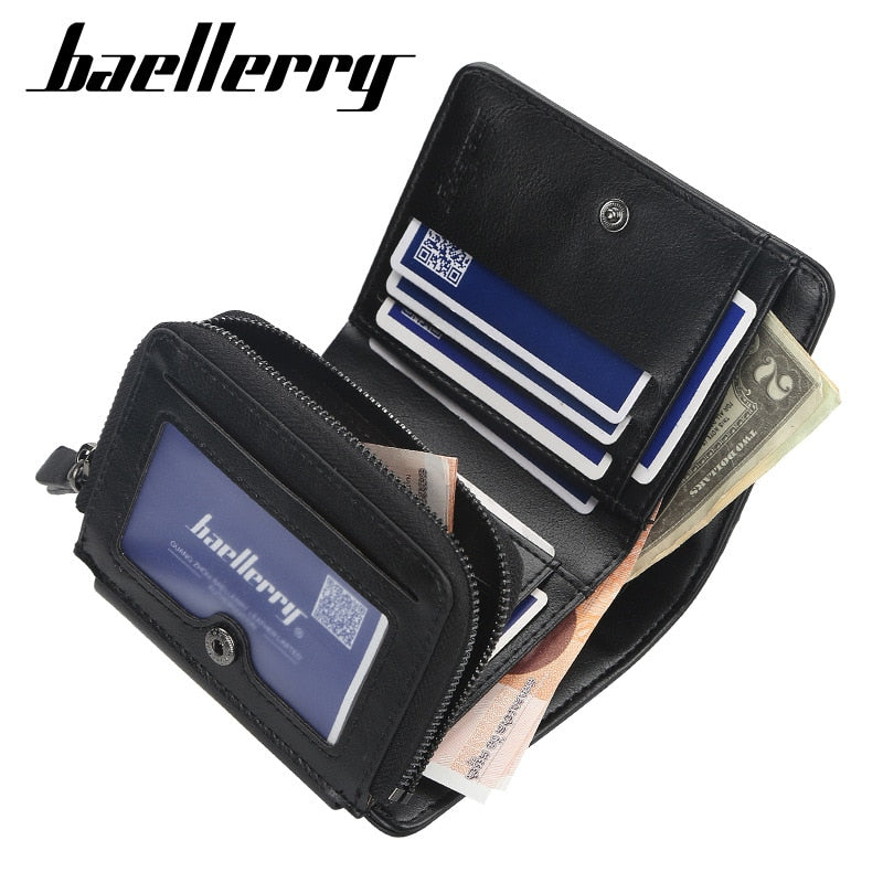 2022 New Leather Men Wallets High Quality Zipper Short Desigh Card Holder Male Purse Vintage Coin Holder Men Wallets