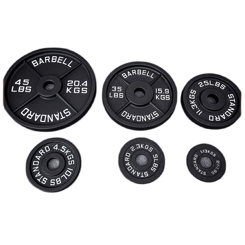 5LB iron weight plate Painted cast iron weightlifting hand grasping piece four-reinforced barbell piece
