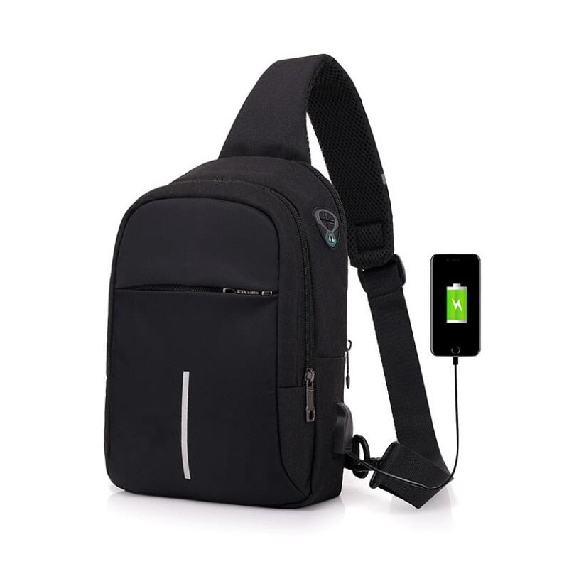 Fengdong Kleine Usb Charge Schoudertas Mannen Messenger Bags Vrouwen Waterdichte Sling Borst Bag Boy Reizen Rugzak Cross Body Bags