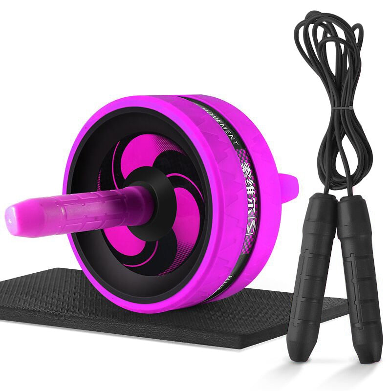 New 2 in 1 Ab Roller&amp;Jump Rope No Noise Abdominal Wheel Ab Roller with Mat For Arm Waist Leg Exercise Gym Fitness Equipment