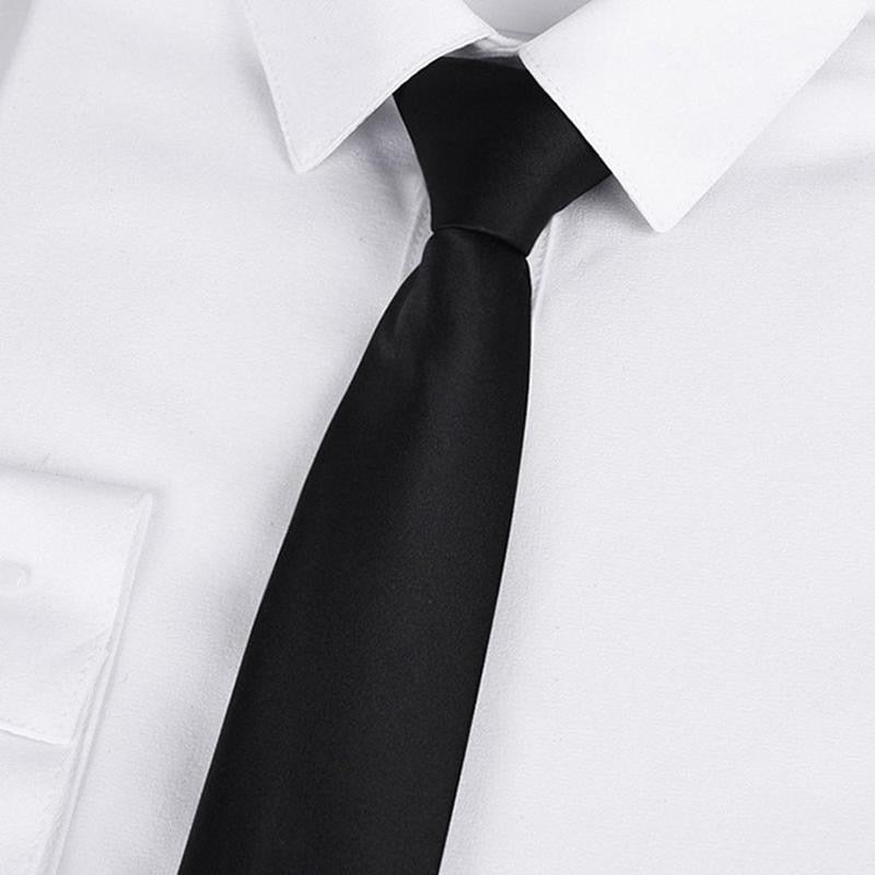 Black Clip On Tie Security Ties For Men Women Doorman Steward Matte Black Necktie Black Funeral Tie Clothing Accessories