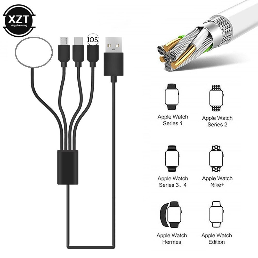 شاحن ساعة الهاتف Micro USB Type-C Android 4in1 3in1 2in1