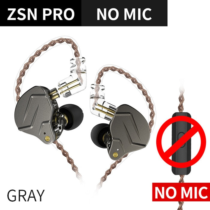سماعات أذن KZ ZSN Pro 1BA + 1DD تقنية هجينة HIFI Bass سماعات أذن معدنية سماعات رياضية مزودة بخاصية إلغاء الضوضاء وشاشة عرض
