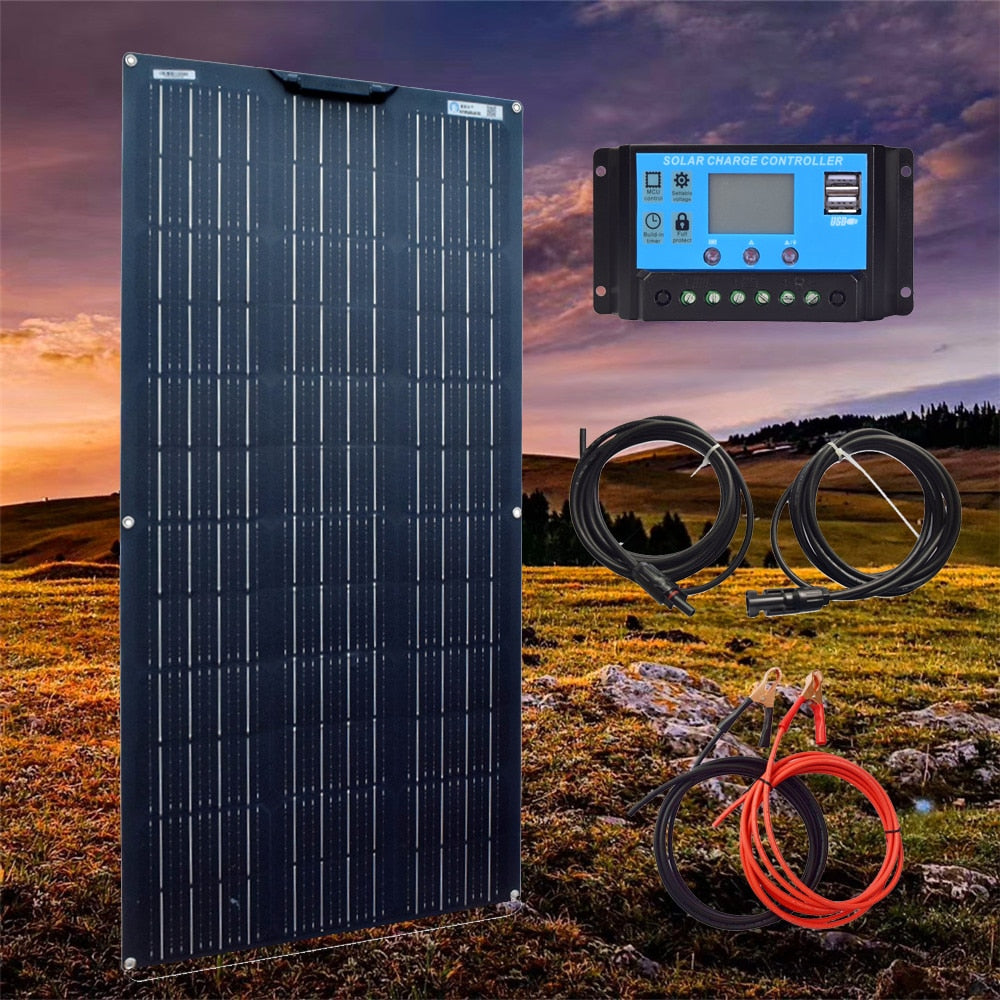 XINPUGUANG 18V 100 Watt 200W 300W 400W Flexible Solar Panel kit  for 12V 24V battery car RV home outdoor Power charging