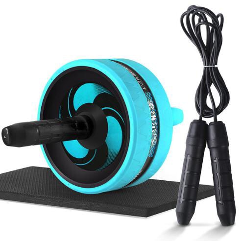 New 2 in 1 Ab Roller&amp;Jump Rope No Noise Abdominal Wheel Ab Roller with Mat For Arm Waist Leg Exercise Gym Fitness Equipment