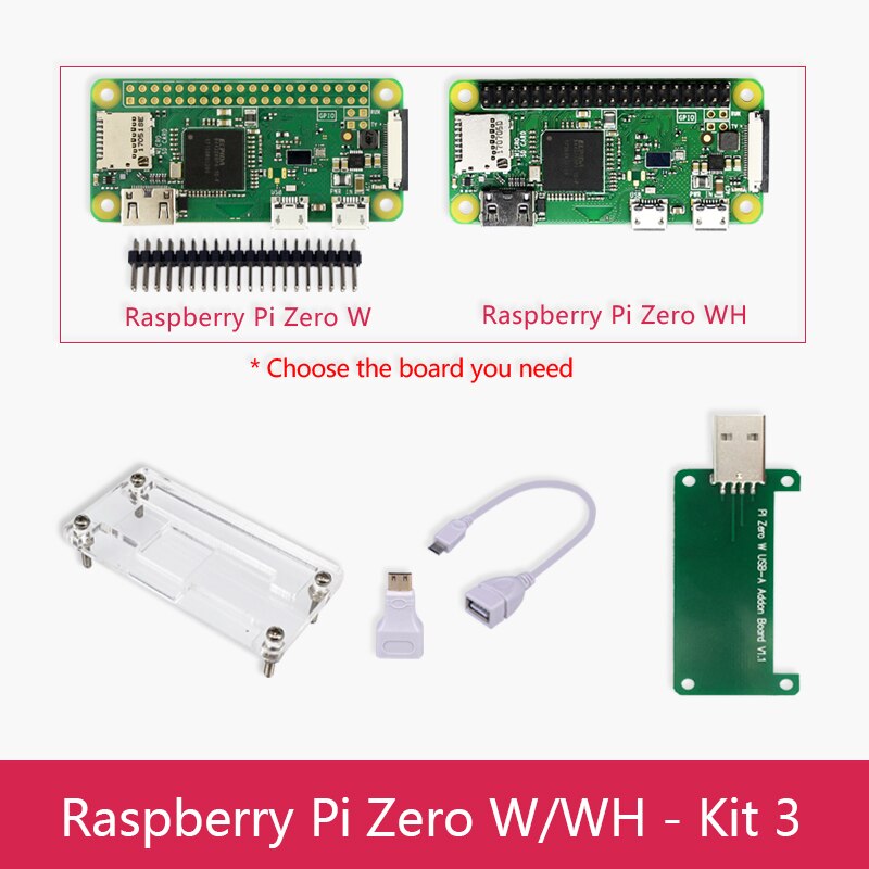 Original Raspberry Pi Zero W Board 1GHz single-core CPU 512MB RAM Bluetooth BLE&amp;WiFi Pi 0  Zero WH with Pin header or Case Kit