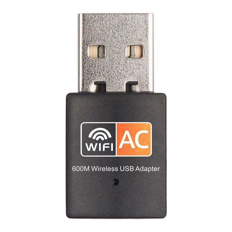 محول واي فاي USB صغير لاسلكي ثنائي النطاق 2.4G / 5.G 600Mbps USB استقبال بطاقة الشبكة لأجهزة الكمبيوتر المحمول سطح المكتب ويندوز 7 8 لينكس XP