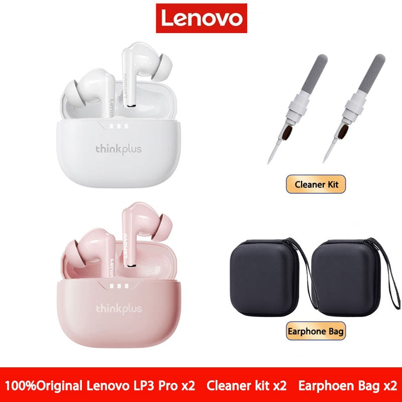 Original Lenovo Lp3 pro TWS Earphones Wireless Bluetooth 5.2 Earbuds HIFI Sound Noise Reduction HD Call Low Latency Headphones