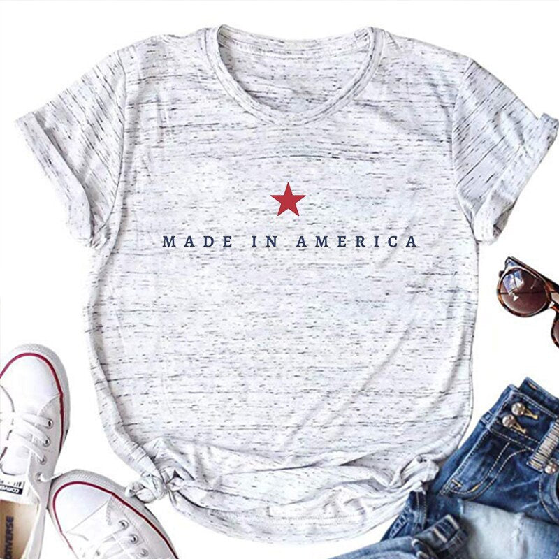 America Shirt Comfort Colors 4th of July T-shirt USA Memorial Day Women Clothes Stripes Flag Shirt Vintage Patriotic Tee m