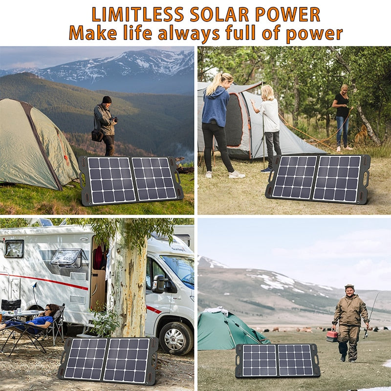 VDL Solar Panel Foldable 100W Monocrystalline Solar Panel 16-20V MC-4/XT60 Output, Outdoor for Camping Car solar panel