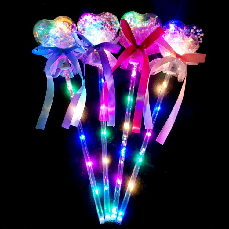 10PCS Fairy Stick Wave Ball Magic Stick Sparkling Ball Push Small Gift Children's Glow Toy Party Supplies Favors