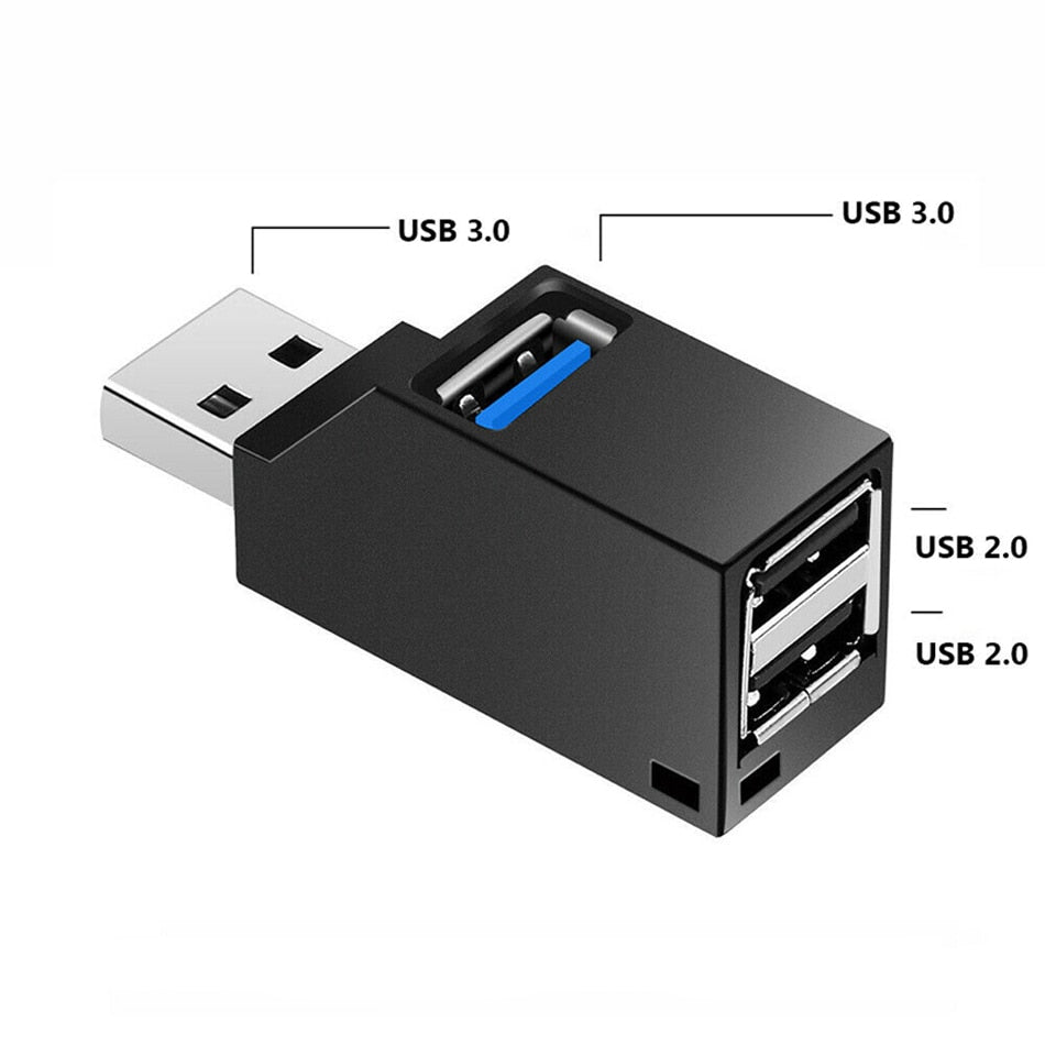 USB 3.0 Hub 3 Ports Portable Fast Data Transfer USB Splitter for Computer Laptop Docking Station 2.0 Hub Adapter PC Accessories