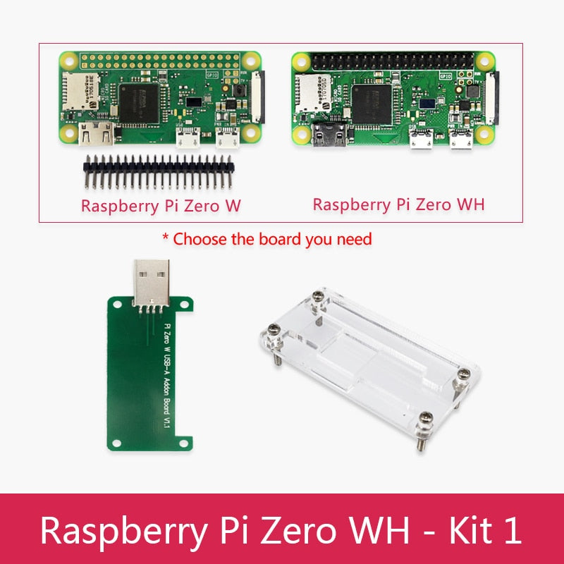 Original Raspberry Pi Zero W Board 1GHz single-core CPU 512MB RAM Bluetooth BLE&amp;WiFi Pi 0  Zero WH with Pin header or Case Kit